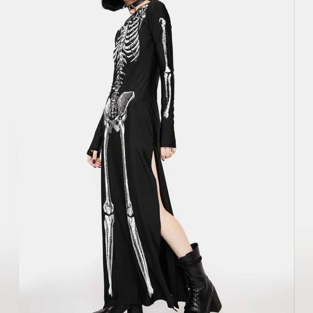 Bone-afied Babe Skeleton Maxi Dress NWOT